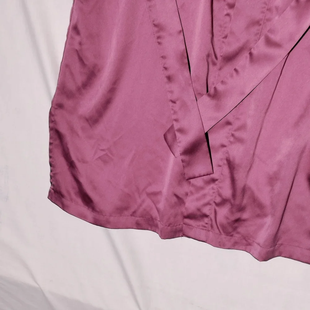 Vintage VICTORIA'S SECRET Nightgown Robe‎ Pink Satin Sz XS/S with Belt
